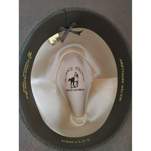 Men's Outback Trading Bentley Wool Fedora Hat Moss Color Leather Band 6/34" S - Picture 3 of 7